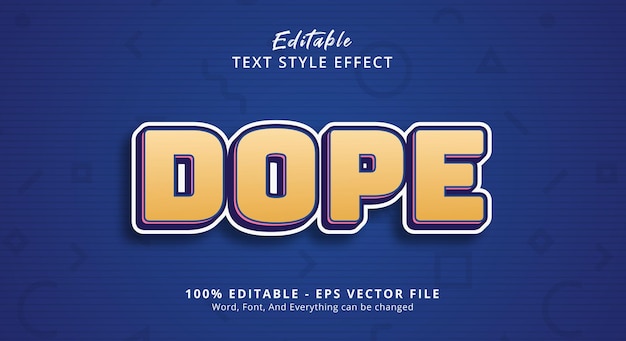 Efecto de estilo de texto Yellow Dope Efecto de texto editable