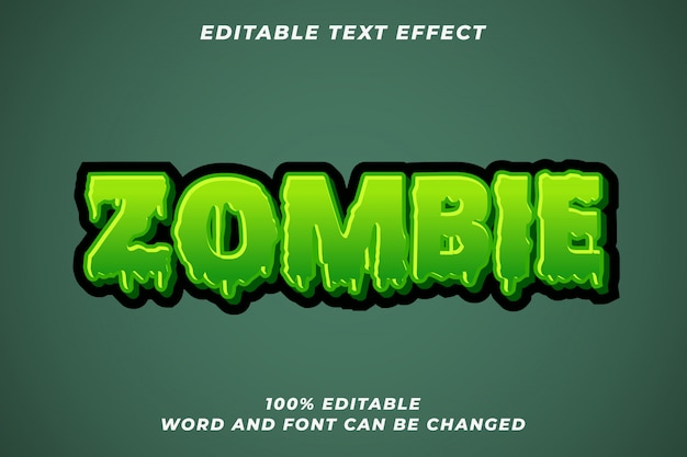 Efecto de estilo de texto Zombie Halloween