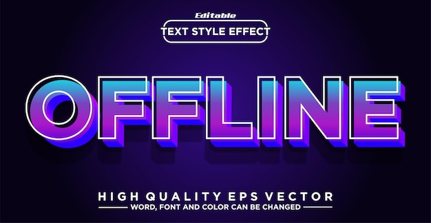 Efecto de estilo de tipografía de texto sin conexión Efecto de texto editable