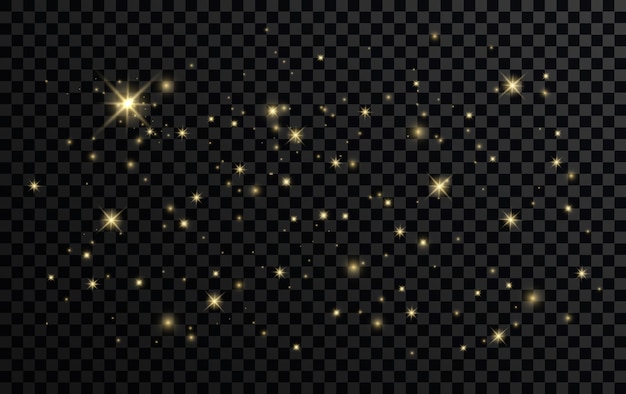 Efecto estrellas brillantes explosión de luz parpadeante y luces parpadeantes colección de diferentes efectos de luz en fondo negro llamaradas de lentes transparentes y diseño vectorial de efectos de iluminación