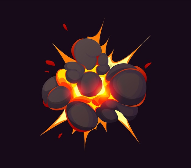 El efecto de la explosión de la bomba de la nube de dibujos animados