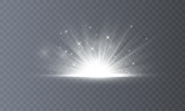 Efecto de explosión de luz brillante brillante Cristal El efecto de un destello de luz brillante parpadeante en un