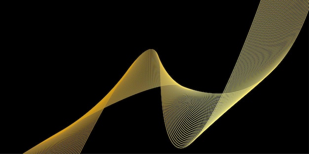Efecto de fondo de líneas negras y doradas abstractas