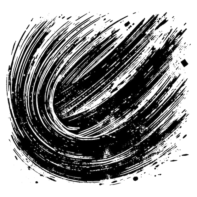 Efecto de fondo de pincel grunge Ilustración vectorial negra aislada en un fondo blanco