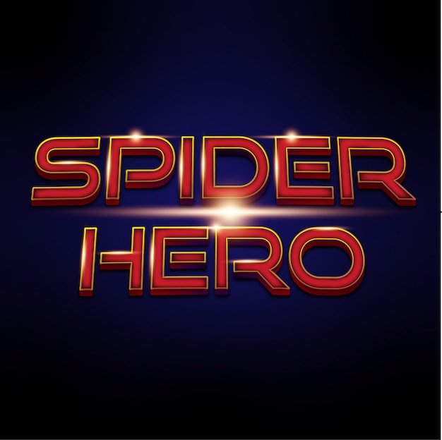 Efecto de fuente 3d spider hero o superhero