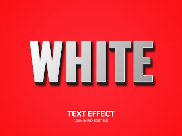 Vector efecto de fuente blanca estilo 3d