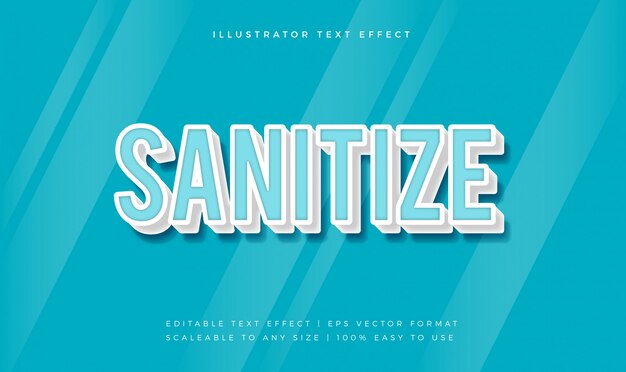 Efecto de fuente Blue Sanitize Healthy Text Style