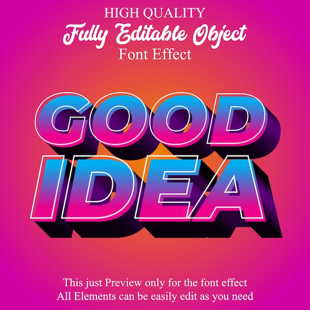 Vector efecto de fuente editable colorido 3d en negrita moderno