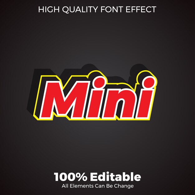 Efecto de fuente editable de estilo de texto 3d simple