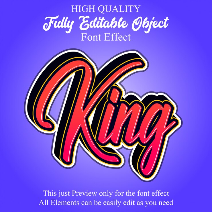 Vector efecto de fuente editable de estilo de texto de etiqueta de script simple