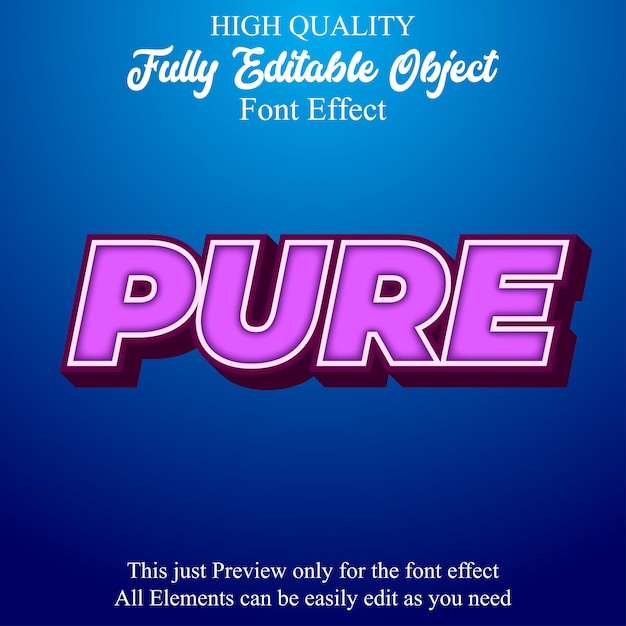 Efecto de fuente editable de estilo de texto púrpura negrita 3D