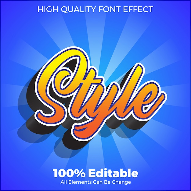 Vector efecto de fuente editable moderno estilo de texto de etiqueta de script simple