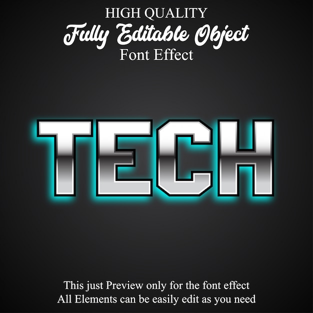 Efecto de fuente editable de tecnología