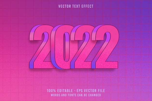 Vector efecto de fuente editable de texto 2022