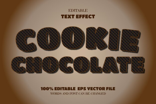 Vector efecto de fuente editable de texto de cookie