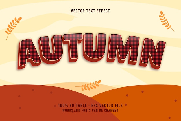 Vector efecto de fuente editable de texto de otoño