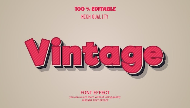 Efecto de fuente editable vintage