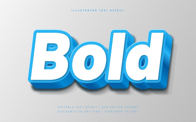 Efecto de fuente de estilo de texto 3D Blue Bold