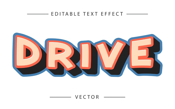 Vector efecto de fuente de estilo de texto 3d moderno tipo de letra 3d texto en negrita texto en negreta 3d