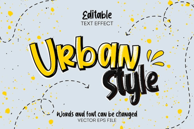 Vector efecto de fuente de estilo de texto de estilo urbano