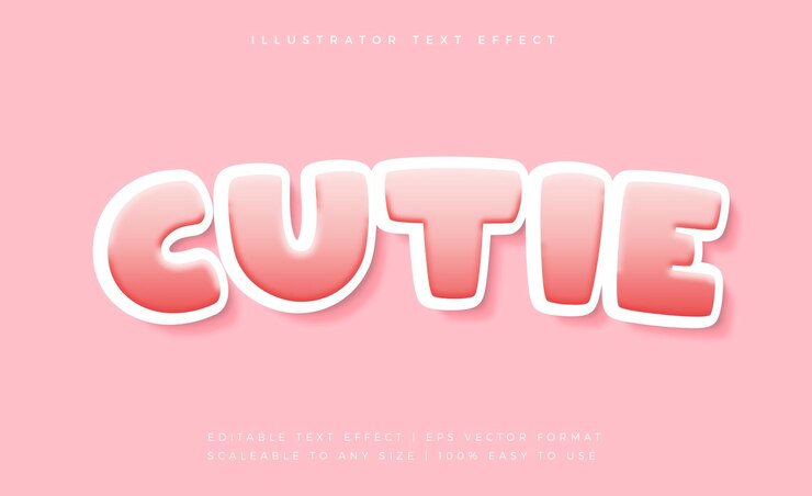 Vector efecto de fuente de estilo de texto lindo redondeado suave