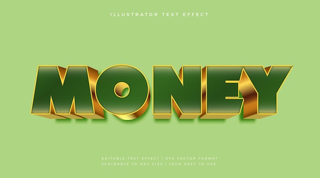 Vector efecto de fuente de estilo de texto de lujo verde y dorado