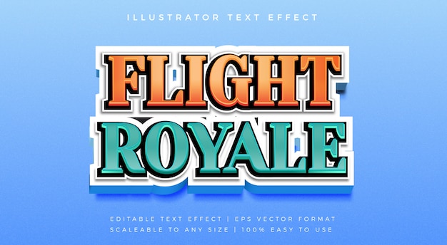 Efecto de fuente Flight Royale 3D Text Style