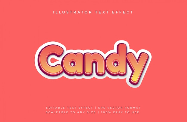 Efecto de fuente sweet fun candy text style
