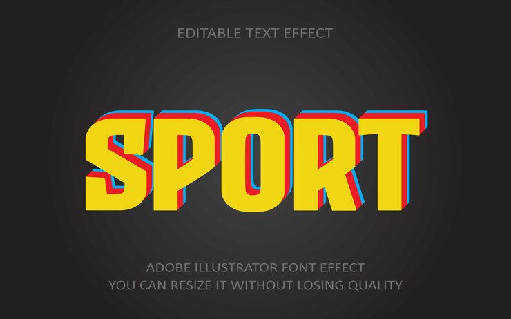 Vector efecto de fuente de texto editable deportivo