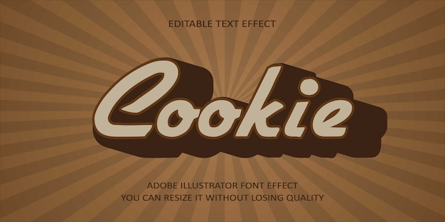 Efecto de fuente de texto de vector de cookie