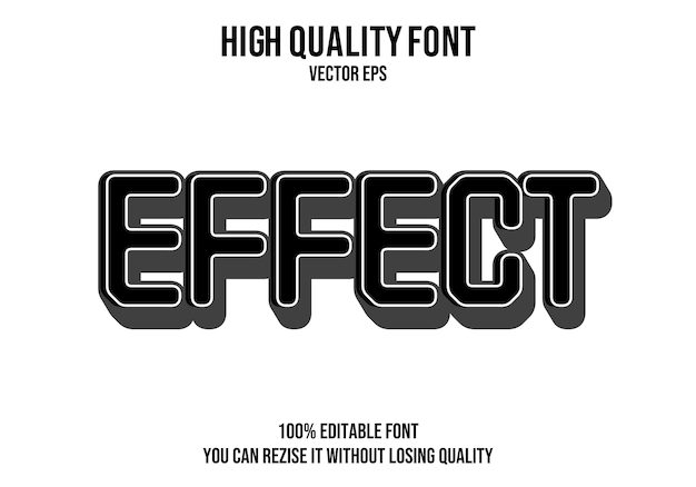 Efecto de fuente de texto de vector de efecto