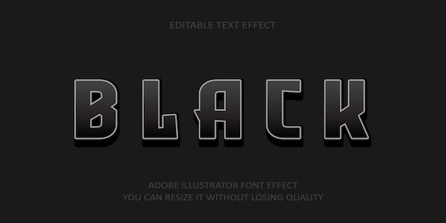 Efecto de fuente de texto de vector negro