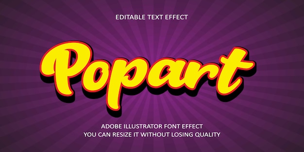 Efecto de fuente de texto de vector de Popart