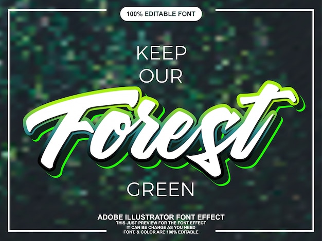 Efecto de fuente tipografía editable moderna escritura verde