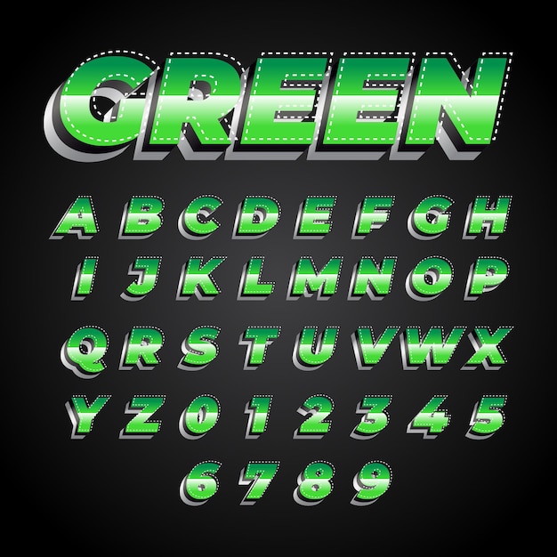 efecto de fuente verde moderno y audaz