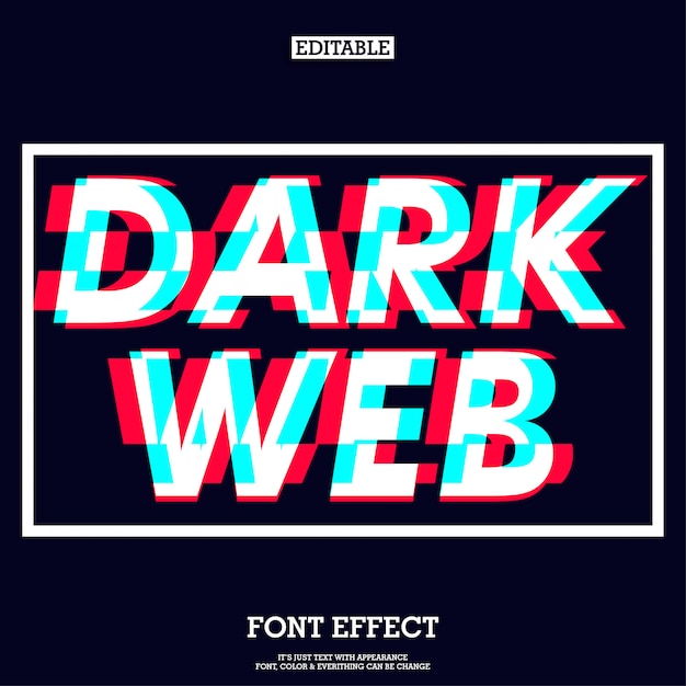 Vector efecto de fuente web oscura con signo de falla futurista