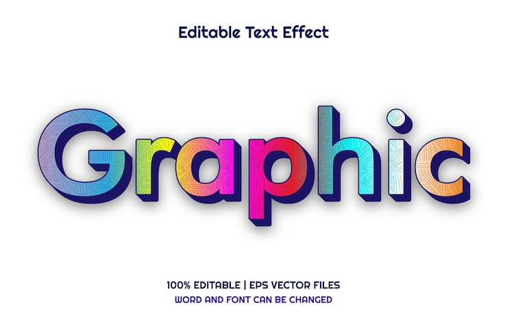 Vector efecto gráfico de texto editable en 3d.