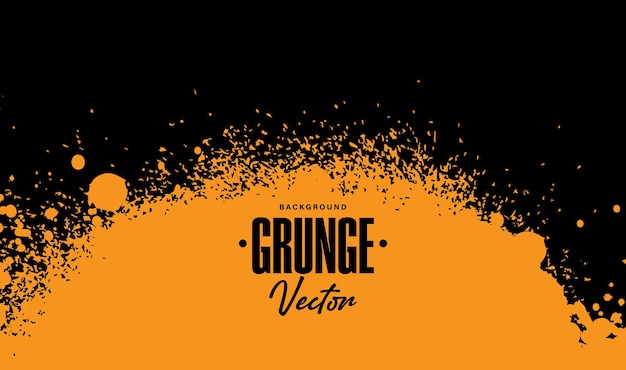Efecto Grunge con salpicaduras de naranja en negro