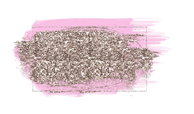 Vector efecto de grunge de trazo de pincel rosa y plata abstracto para logotipo conjunto de plantillas de logotipo para maquillador