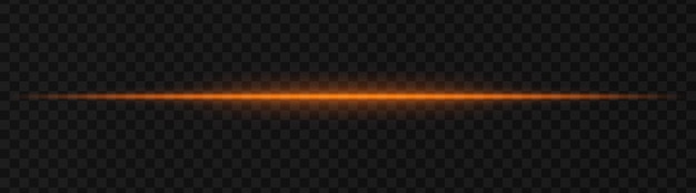 Efecto de haz de luz horizontal dorado intenso en un fondo transparente ideal para temas de ciencia ficción elementos de diseño digital o efectos visuales futuristas