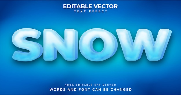 Efecto de hielo editable vector 3d text