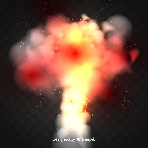 Vector efecto de humo de bomba nuclear realista