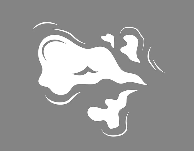 Efecto de humo de concepto Esta es una ilustración de concepto de dibujos animados de vector plano de una nube blanca de humo