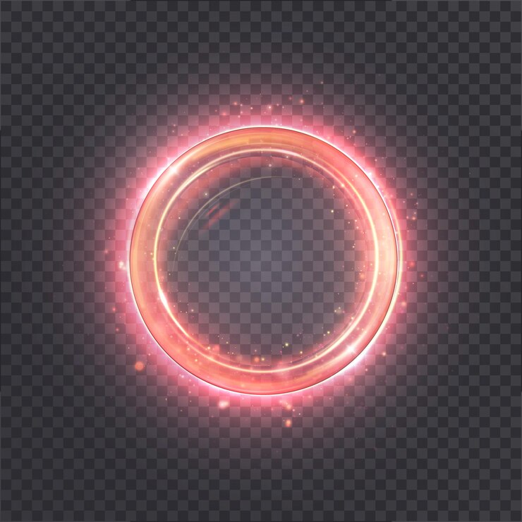 Vector efecto de línea de círculo de neón efecto de rotación de luz marco de anillo brillante para diseño web e interfaces de juegos