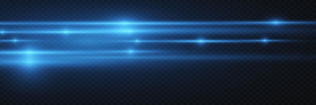 Efecto de líneas azules brillantes en un fondo transparente