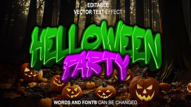 Vector el efecto y el logotipo de la fiesta de halloween para el evento de halloween