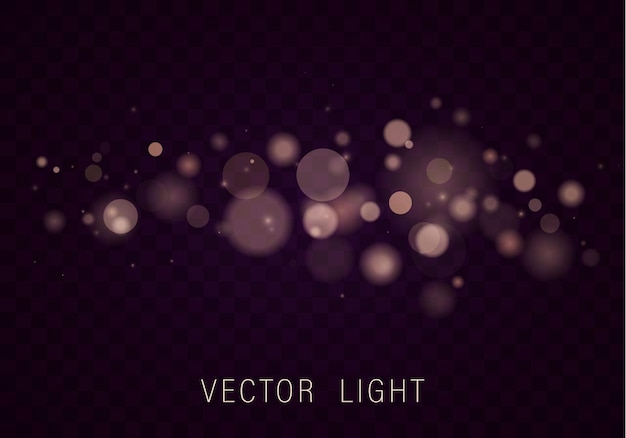 Efecto de luces bokeh brillante abstracto de luz de oro blanco amarillo aislado.
