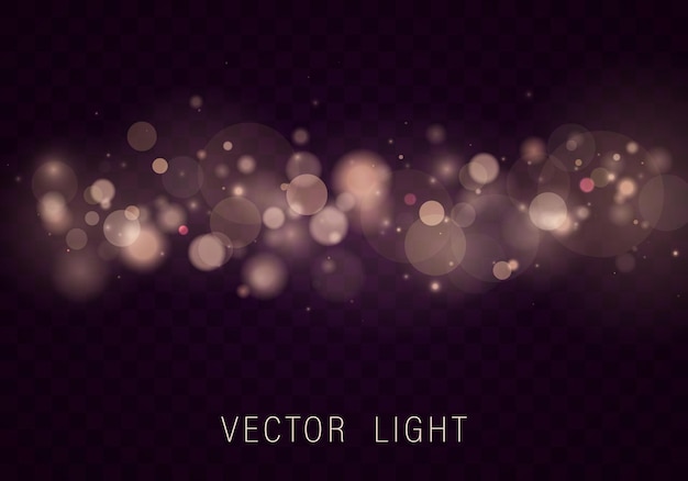 Vector efecto de luces bokeh brillante aislado