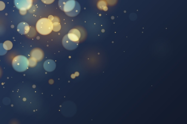 Efecto de luces bokeh en fondo oscuro