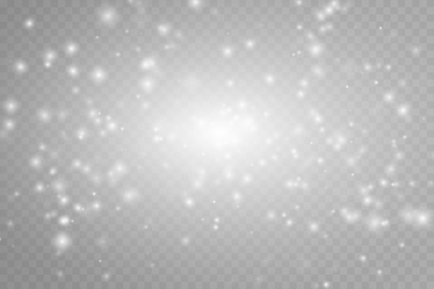 Efecto de luz abstracto luces bokeh aisladas en fondo transparente Navidad